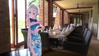 [MMD/Cloth Solver] Blue Cheongsam——Glorious Goddess!! [Marmoset Rendering]