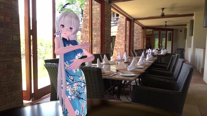 [MMD/Cloth Solver] Blue Cheongsam——Glorious Goddess!! [Marmoset Rendering]