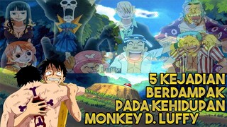 5 MOMEN KEJADIAN LUAR BIASA YANG MEMPENGARUHI KEHIDUPAN MONKEY D. LUFFY - TEORI ONE PIECE TERBARU