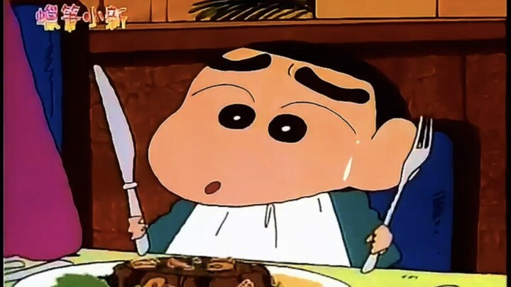 [Crayon Shin-chan] Mr. Matsusaka went to a high-end restaurant to eat luxurious steak and pasta, and