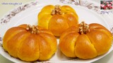 BÁNH MÌ HÌNH TRÁI BÍ ĐỎ, Cách làm Bánh Mì thơm ngon Xốp mềm - BÁNH MÌ Halloween Pumpkin Vanh Khuyen