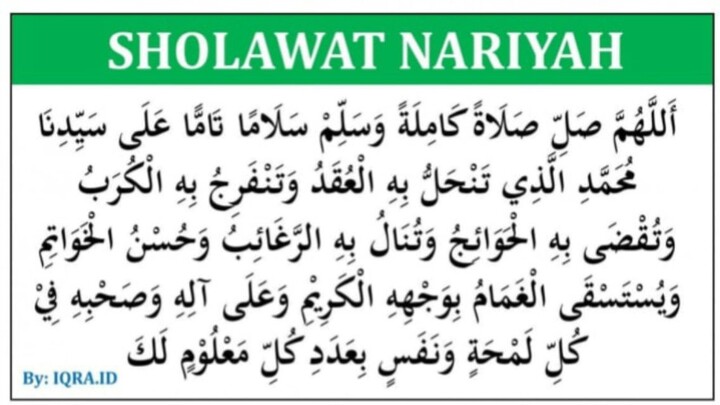 sholawat nariyah.