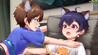 [Two boys] Knock him down? Weird!