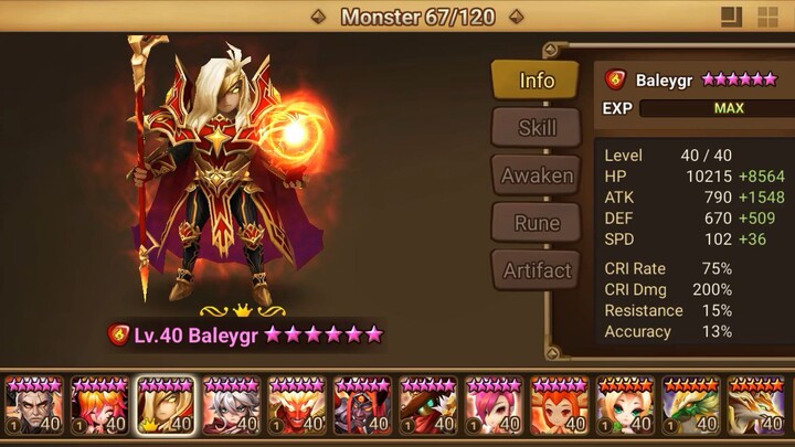 Skill Lightning Emperor  ( Baleygr ) Element Fire - Summonerwars