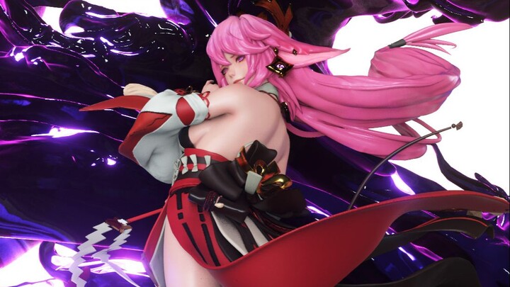 [Genshin Impact Fanfiction] Yae God, personal concept figure design - the light of lightning is so b