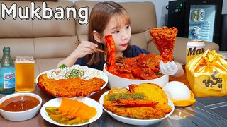 🌶뼈감자떡볶이+돈까스리조또🍲 떡볶이에 감자탕을 태워?! 모듬튀김에 쏘주+맥주까지 완벽했던 분식 먹방 TTOEKBOKKI MUKBANG ASMR EATINGSHOW REALSOUND