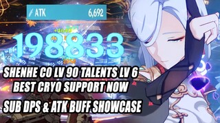 Shenhe C0 R1 Lv 90 Talents Lv6 6600 Atk DMG & Atk Buff Showcase - Best Cryo Support Now