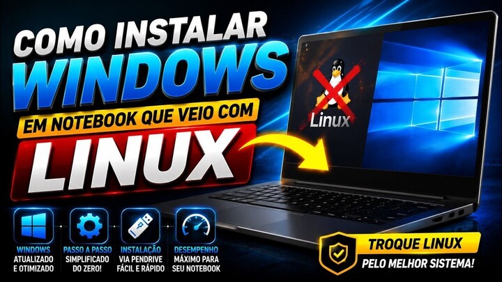 COMO INSTALAR O WINDOWS EM NOTEBOOK QUE VEIO COM LINUX | PASSO A PASSO COMPLETO