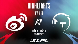 WBG vs TT | Highlights - Game 3 | Tuần 7 Ngày 5 | LPL Mùa Hè 2022