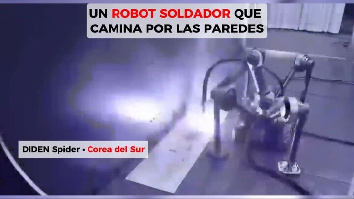 Corea del Sur prueba un robot que solda mientras camina por paredes y techos