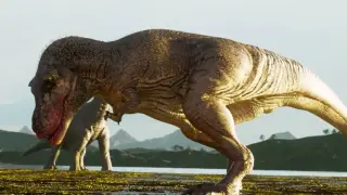 Alamoron kicks to death Tyrannosaurus rex legend Godzilla kills Alamoron again