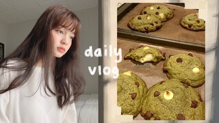 Daily Diary 🍞watching kdrama, baking matcha mochi cookies, grocery shopping, sunflower field, kayak