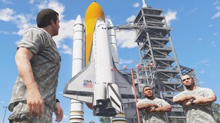 GTA 5 - Space Mission with ARMY Michael, Franklin and Trevor!(Aliens vs Army in Space)