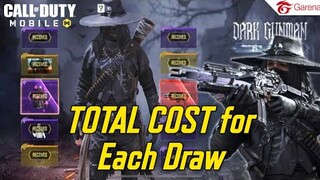 TOTAL COST SPENT in DARK GUNMAN MYTHIC DROP (Garena) | COD MOBILE