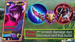 NEW BROKEN BUILD😱 BEST BUILD IN MYTHIC SOLO RANK🔥TOP 1 GLOBAL DYRROTH - MLBB