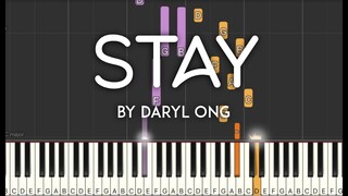 Stay by Daryl Ong synthesia piano tutorial with lyrics | free sheet music