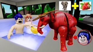 แต่งตัวเป็นช้างสตรอว์เบอร์รี่ คนในเกมจะว่ายังไง? | Roblox 🏡 Strawberry elephant