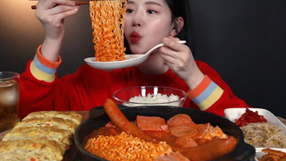 SUB) 🍜 & (feat) budae jjigae&Rolled Omelet mukbang ASMR