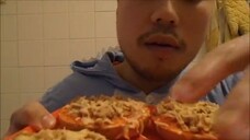 Asmr Eating Sounds CLOSE UP - Tuna Pizza Bagels