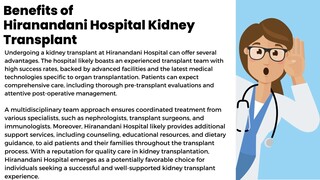 Benefits of Kidney Transplant at Hiranandani Hospital