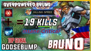 Overpowered Red Buff Bruno 19 Kills | Top Global Gameplay by Goosebumps 🇵🇭