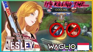 One Shot One Kill!!! | Top 2 Global Lesley Waglio - High Damager