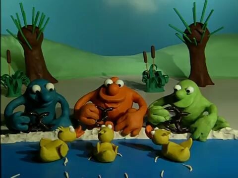 What’s this retro, cute little cartoon? Come on, feed the ducks!