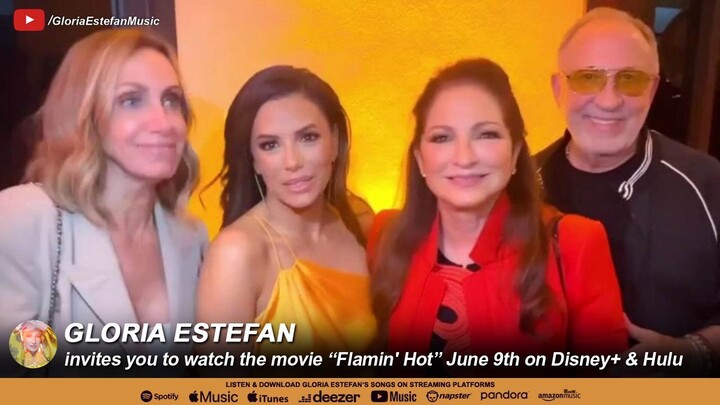 Gloria Estefan invites you to watch the movie "Flamin' Hot" June 9th on Disney+ & Hulu