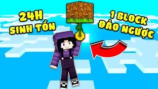 Ruby Thử Thách 24h Sinh Tồn 1 BLOCK ĐẢO NGƯỢC Cực KHÓ Trong Minecraft !!!