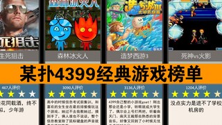 （某扑锐评）4399经典小游戏评分排行榜（选取评论数前40个）你能猜到第一是哪个吗？