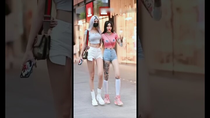 china girl street style fashion tiktok #chinesefashion #shortsvideo #chinsesstreetfashion