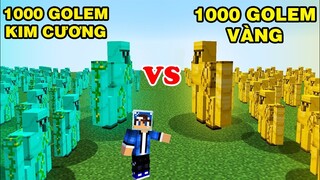 Mình Đã So Sánh Sức Mạnh | Golem Kim Cương Và Golem Vàng | TRONG MINECRAFT PE..!!