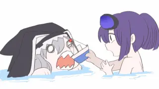 【Boat animation】Sea cat taking a bath