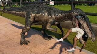 Jurassic World Evolution - Baryonyx & Indoraptor Breakout & Fight! (1080p 60FPS)