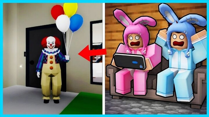 MIPAN & ZUZUZU Lihat Penampakan Badut Mengerikan Di Depan Rumah! ROBLOX