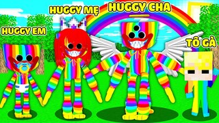 TÔ GÀ EM BÉ ĐƯỢC GIA ĐÌNH HUGGY WUGGY CẦU VỒNG NHẬN NUÔI TRONG MINECRAFT*HUGGY WUGGY RAINBOW