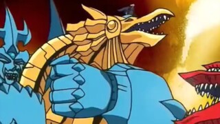 Yu-Gi-Oh!: Sky Dragon and God Warrior team up to fight against Winged Dragon! An epic scene of three