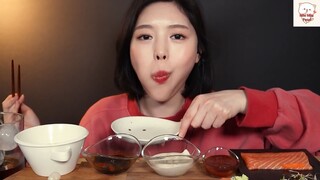 Thưởng thức Sashimi cá hồi béo ngon 4 #MiuMiuFood