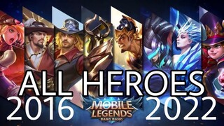 ALL HEROES IN MOBILE LEGENDS (2016 - 2022)