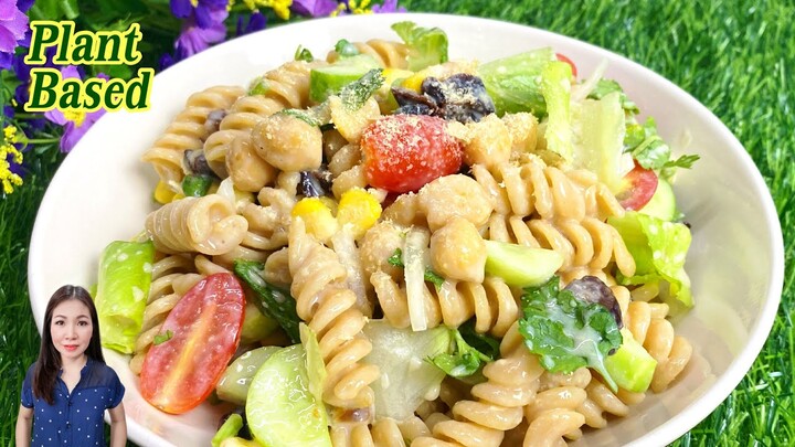 สลัดพาสต้า Pasta Salad | Vegan #PlantBased