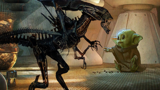 Người ngoài hành tinh: Bane - Bé 'Yoda' ăn hai ấu trùng ngoài hành tinh nghe tiếng nhai