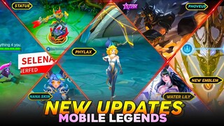 PHYLAX GIRL FORM , PHOVEUS DECEMBER STARLIGHT, SELENA NERFED, NEW EMBLEM & MORE | MLBB