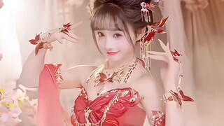 Xiaodan, glowing red with happiness, her smiling face brimming with joy.