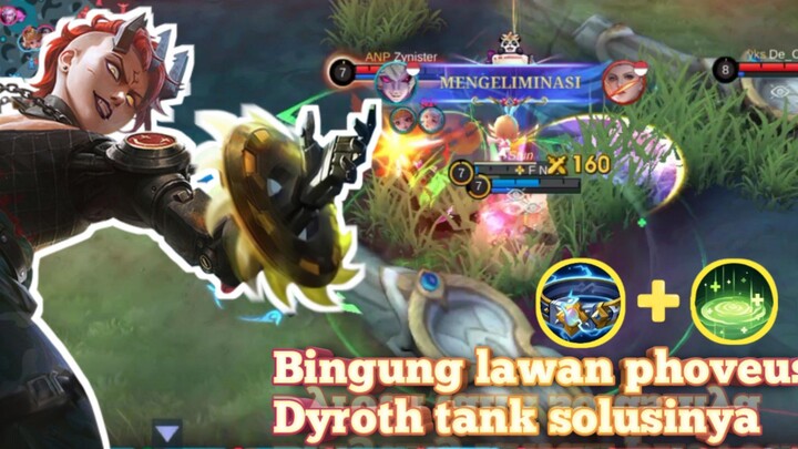 Bingung lawan phoveus!? Tenang!? Dyroth tank solusinya!? ditambah kolam + thunder - Mobile Legends