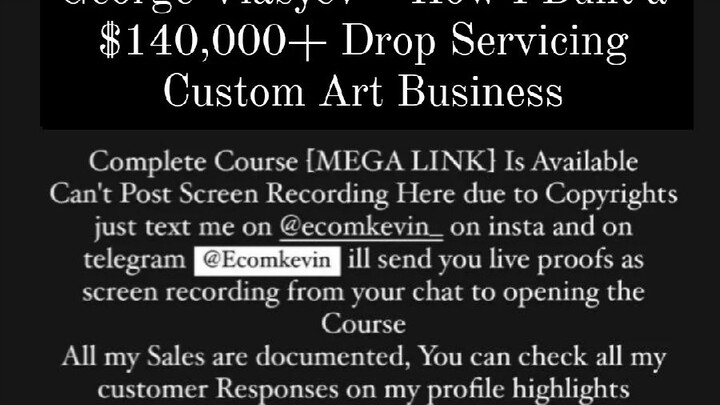 George Vlasyev – How I Built a $140,000+ Drop Servicing Custom Art Business course is available