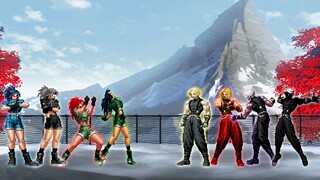 KOF MUGEN: Leona Heidern Team VS Adelheid Team!!!