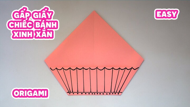 Gấp Giấy Thủ Công | Cách Gấp Chiếc Bánh Gato Xinh Xắn