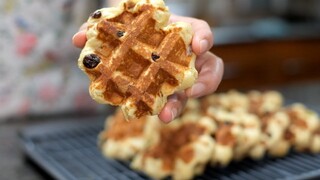 เบลเยี่ยมวาฟเฟิล นวดด้วยมือ ไม่มีเครื่องนวดก็ทำได้ (ENGSUB)(RECIPE)belgium waffle kneaded by hand