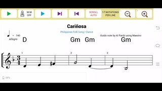 Cariñosa Solfege Notes Chords