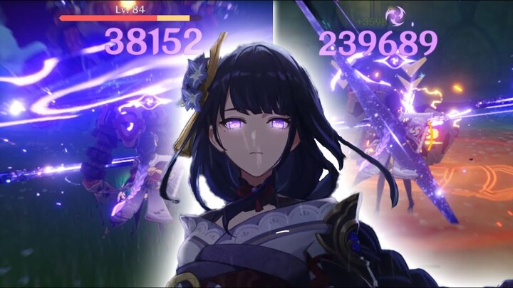 C0 Raiden Shogun : 38K to 239K (The Catch) (NO FOOD BUFF) - Genshin Impact
